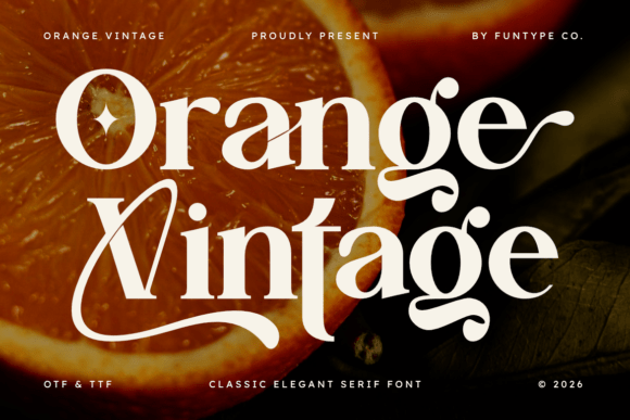 Orange Vintage Serif Font for Handmade Creations