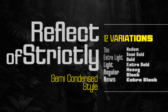 Reflect of Strictly Semi Condensed Font for Editorial Design