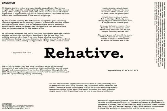 Rehative: A Serif Font with Typewriter Soul